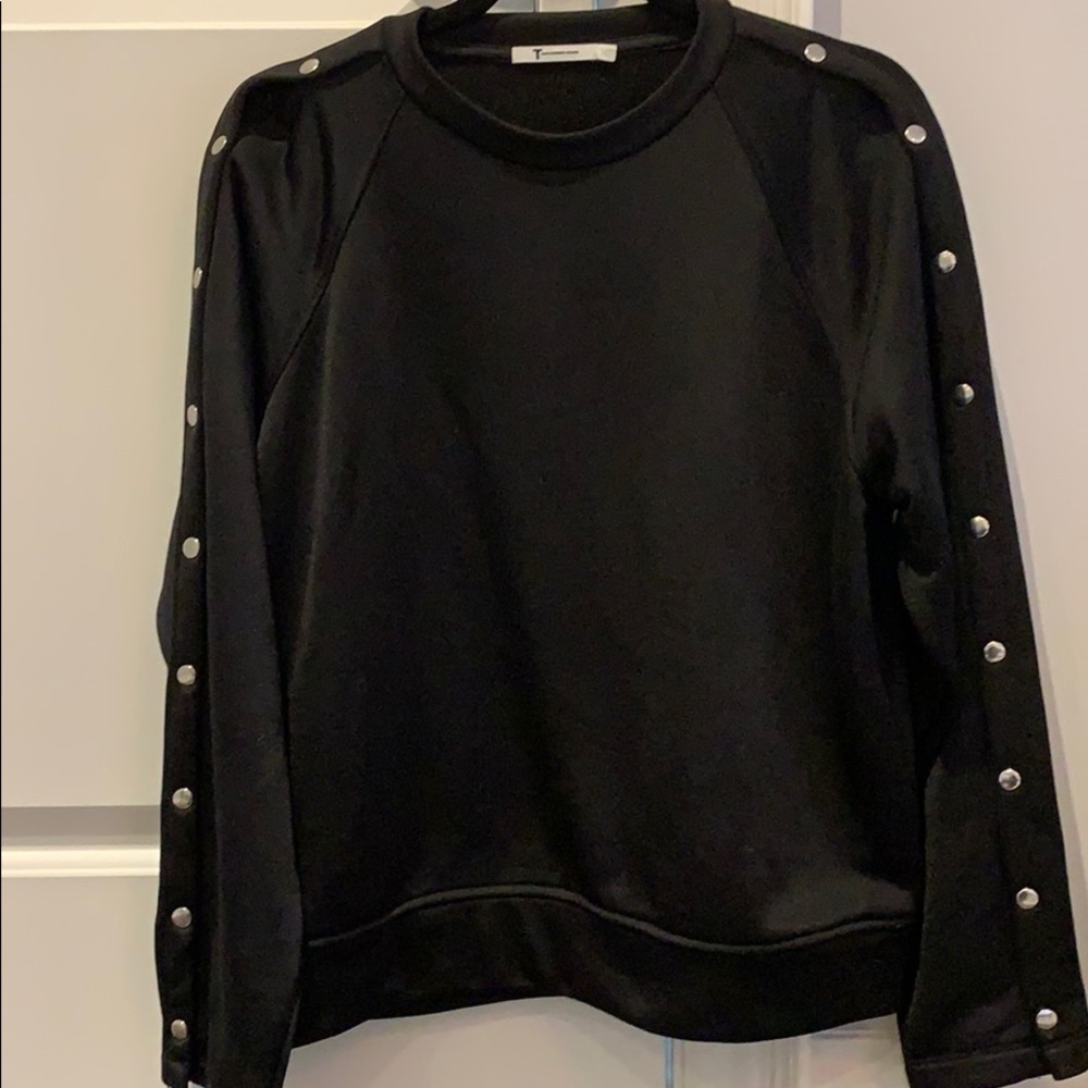 T by Alexander Wang Black Top with Silver Accents